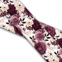 Laisse en Biothane UV – Motif Roses Lie de Vin