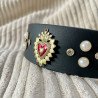Collier Ex-voto Strass Rouge