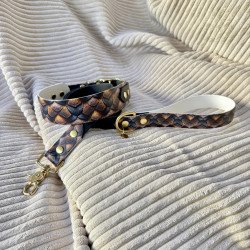 Collier chien noire “Dragon Scales” | Artisanal & robuste