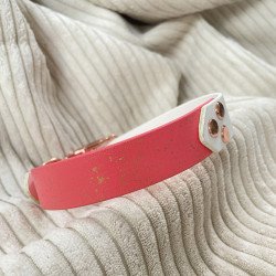 Collier chien corail & blanc “Coral Glow”