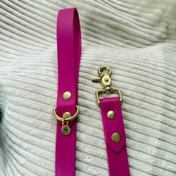 Laisse chien 1m20 rose magenta | Artisanale & durable