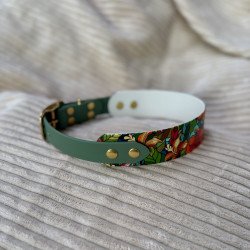 Collier chien Hibiscus Aloha – Biothane UV tropical & artisanal