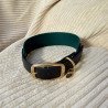 Collier vert sapin et noir pour chien | Artisanal et confortable